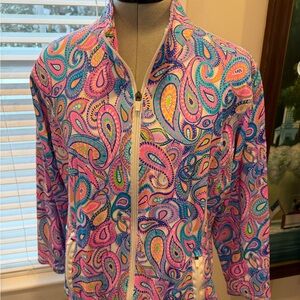 LULU B Colorful Paisley Women's zip up - pickleball, tennis, golf!